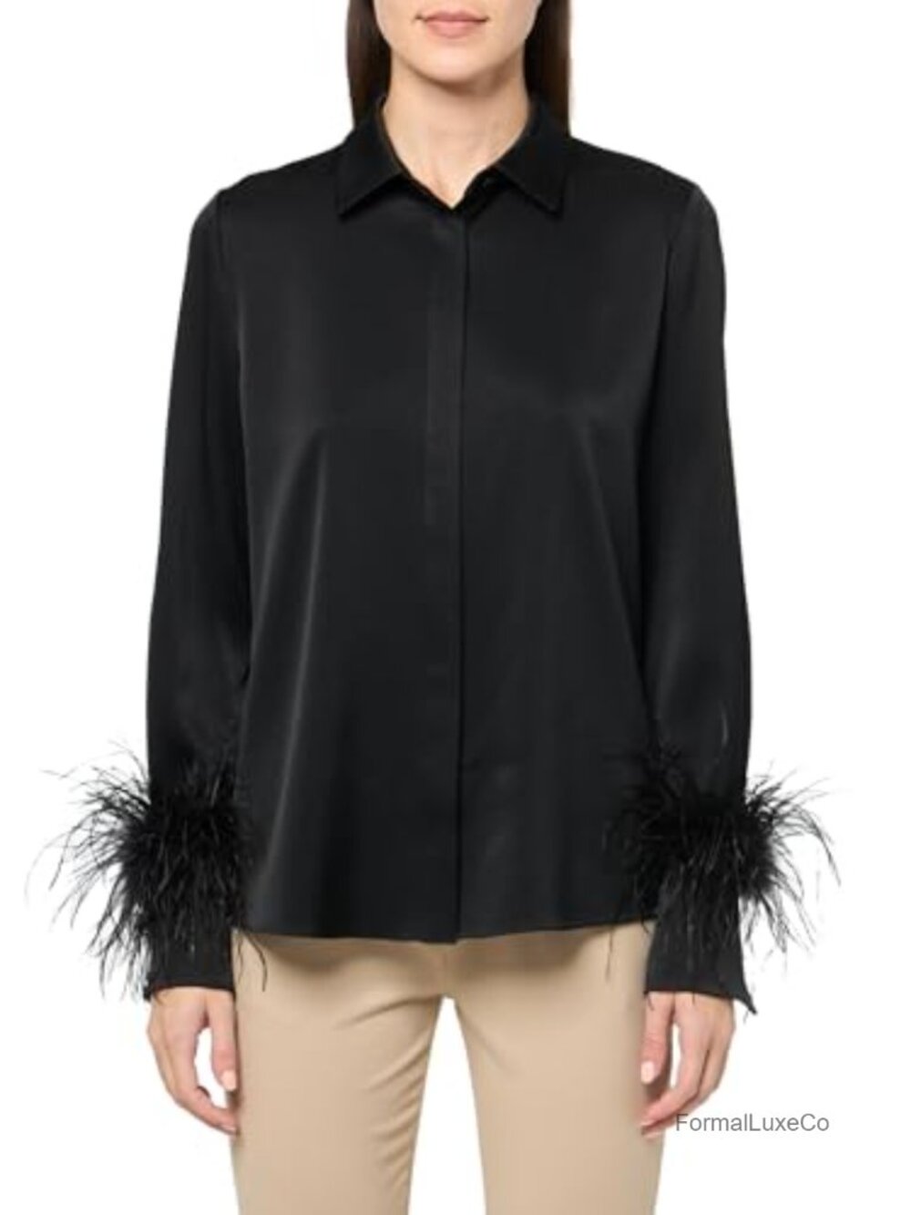 Kobi Halperin Murphy Blouse - Feather Cuff Long Sleeve